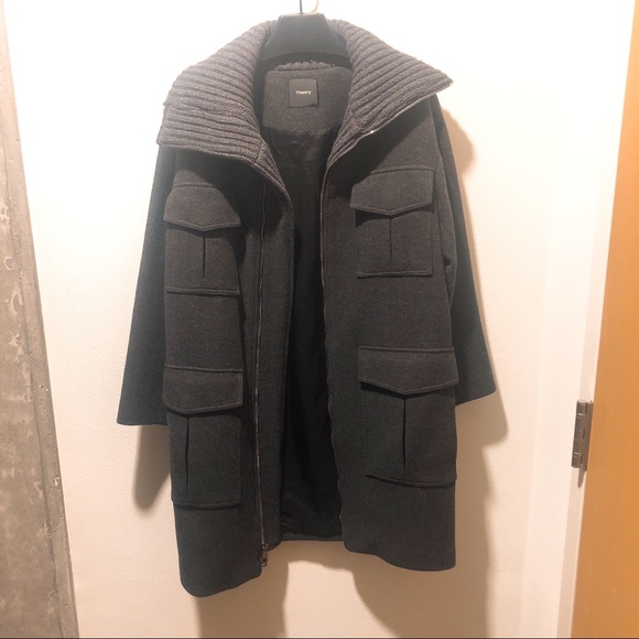 Theory Wool Twill Military Coat - Picture 3 of 8